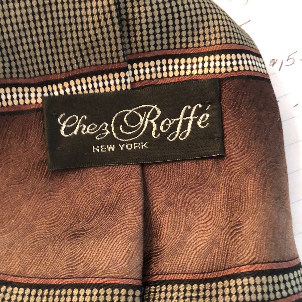 Chez Roffe Brown block style tie - Picture 2 of 2